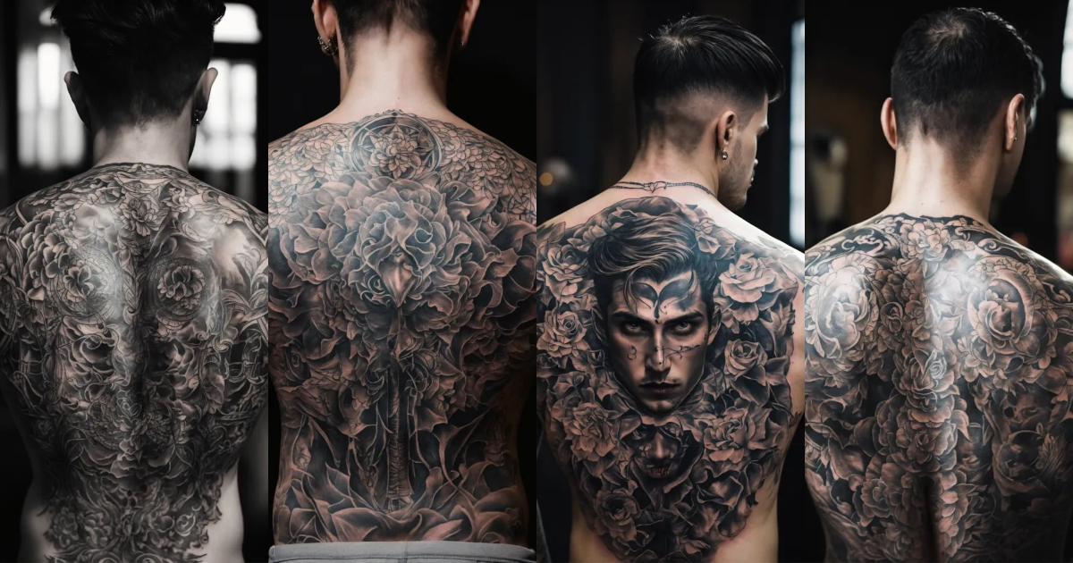 Lexica - Men back tattoo all over the back, of a vampire with beautiful ...
