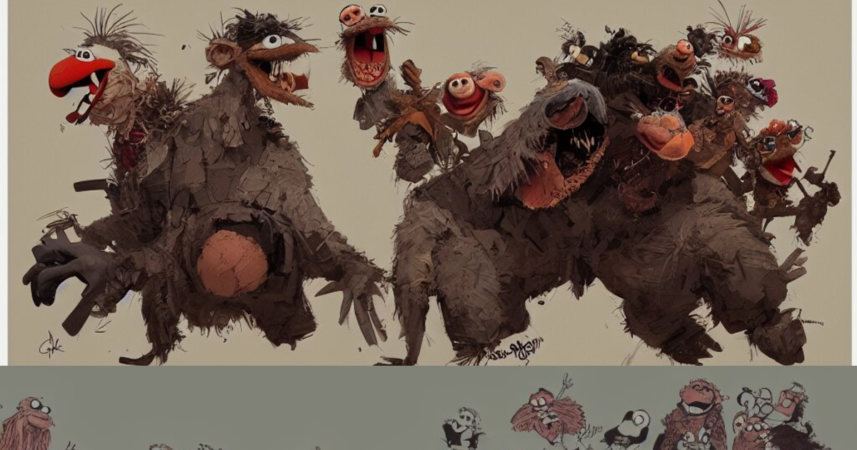Lexica - Muppets concept design, contrast, kim jung gi, greg rutkowski ...
