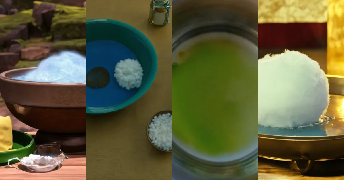 Lexica - An image of a bowl of water surrounded by a cloth, a piece of ...