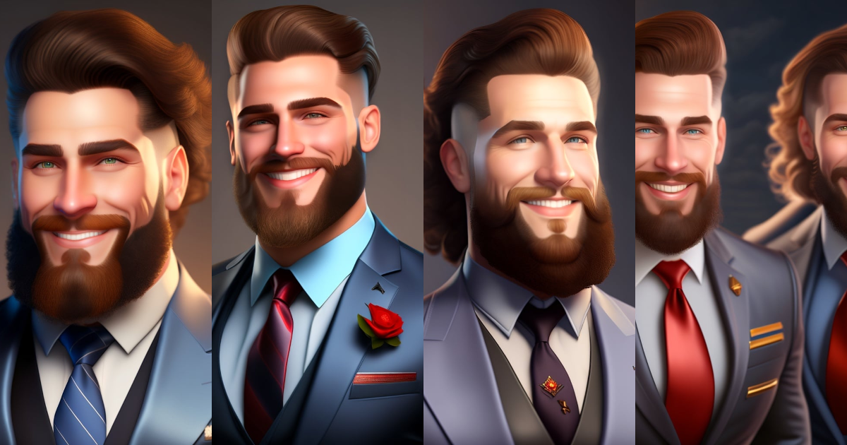 Lexica - A man with a beard wearing a suit and tie, 5 0 0 px models ...