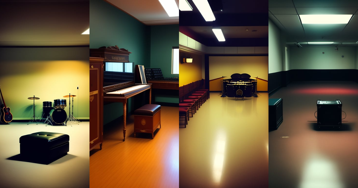 Lexica - Low quality liminal space empty band room lonely nostalgic