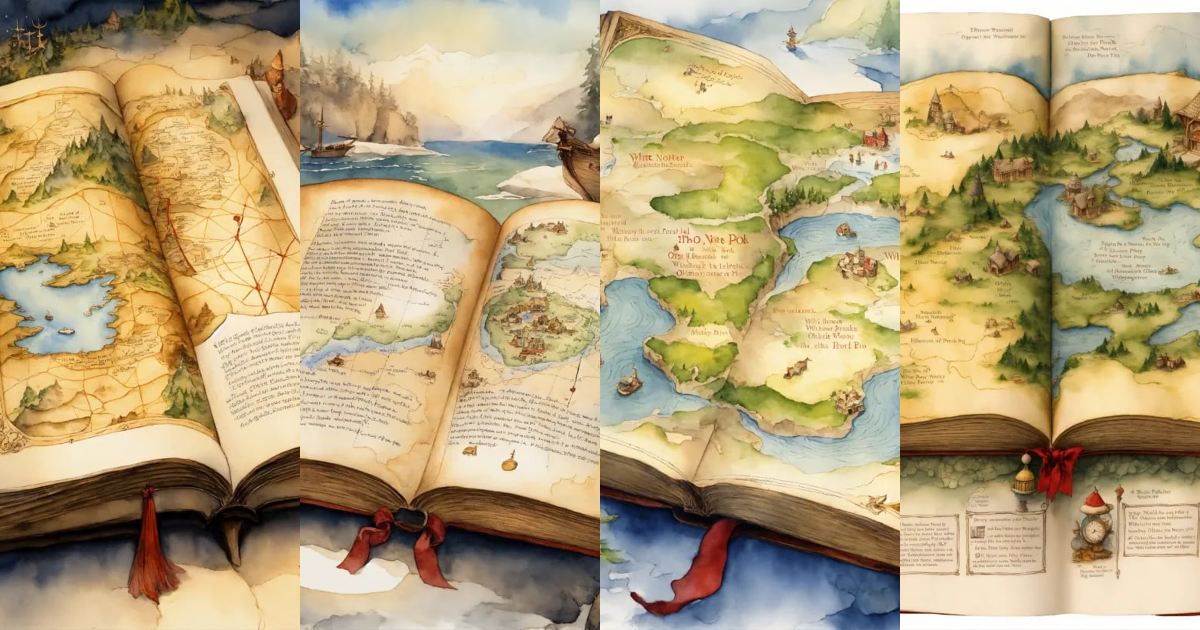 Lexica - White background, Depict an otherworldly Elvish treasure map ...