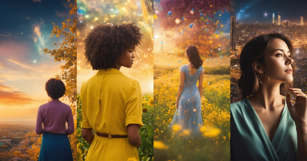 Lexica - A Woman Visualizing the Present Abundant with Opportunities