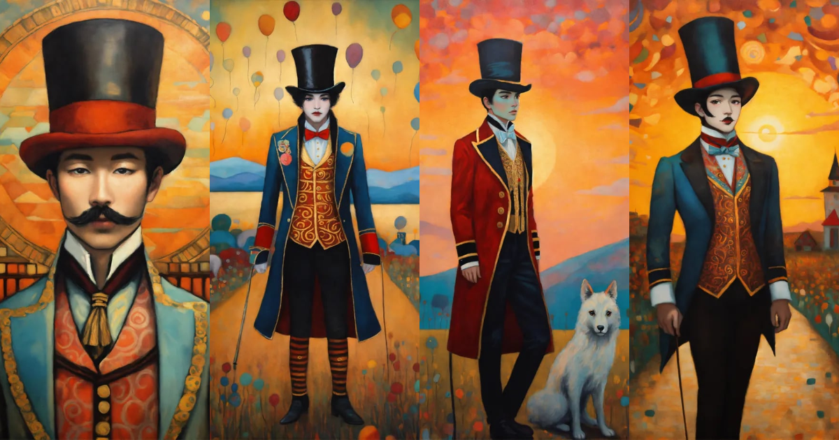 Lexica - Amazing Ringmaster wearing Ringmaster costume in the sunset in ...