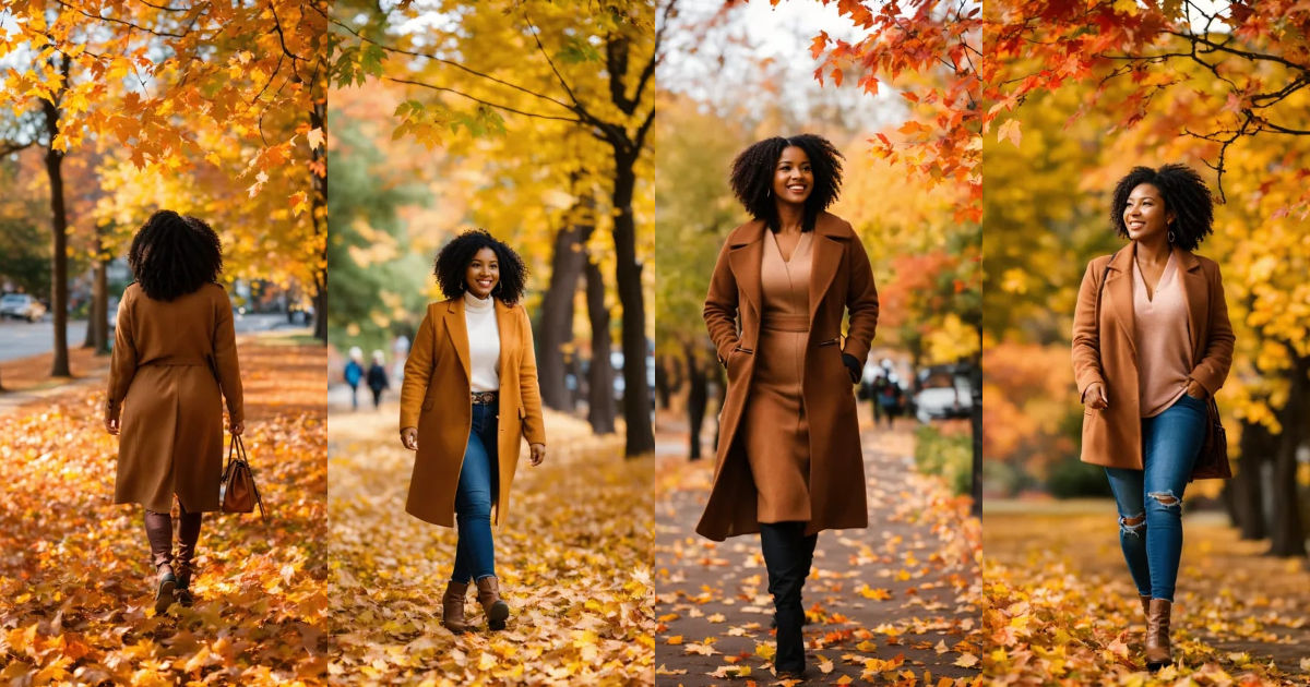 Lexica - A brown skinned woman in her 30's is walking and surrounded by ...