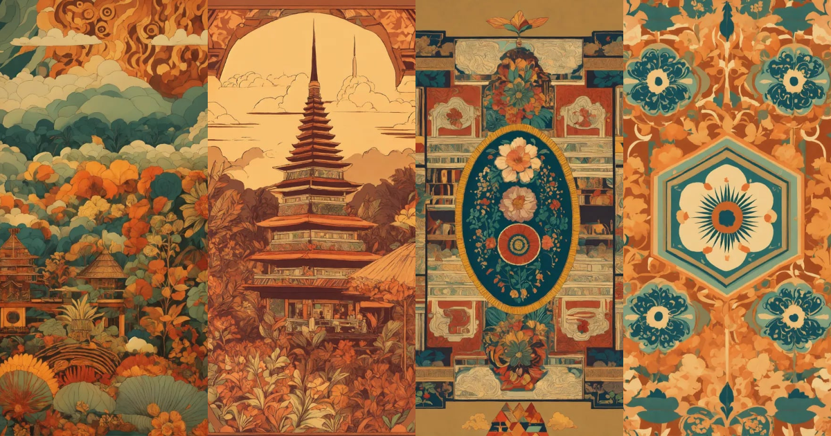Lexica - Surreal pattern of Indonesian art folk, sundanese industrial ...