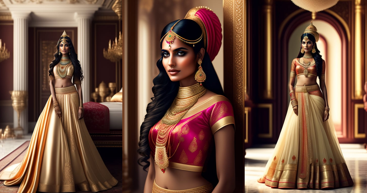 Beautiful indian princess standing in the palace bedroom with thin veiled  clothing. Stomach and legs must be showing. hyper-realistic and dr -  Lexica