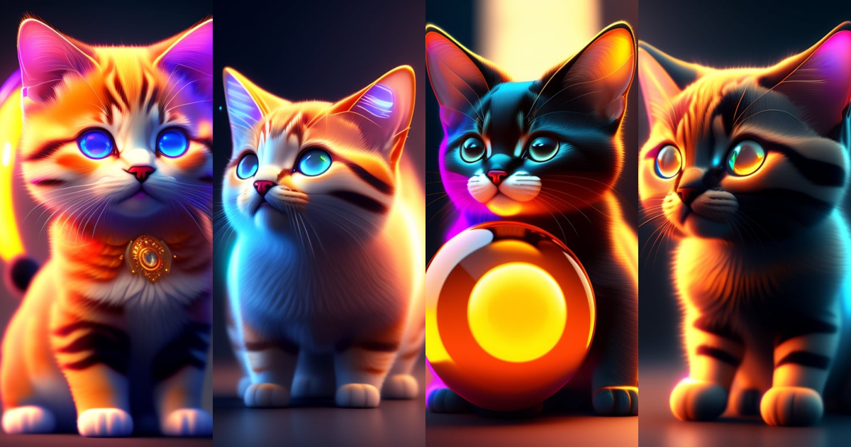 Lexica - A cute angry adorable baby cat made of crystal ball with low poly  eye's surrounded by glowing aura highly detailed intricated concept art  tr