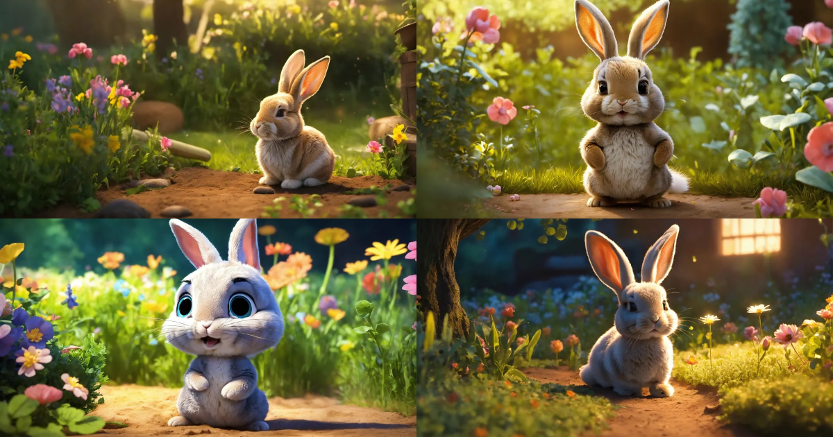 Lexica - Hello, bunny. He hops in the garden, finding a warm burrow to ...