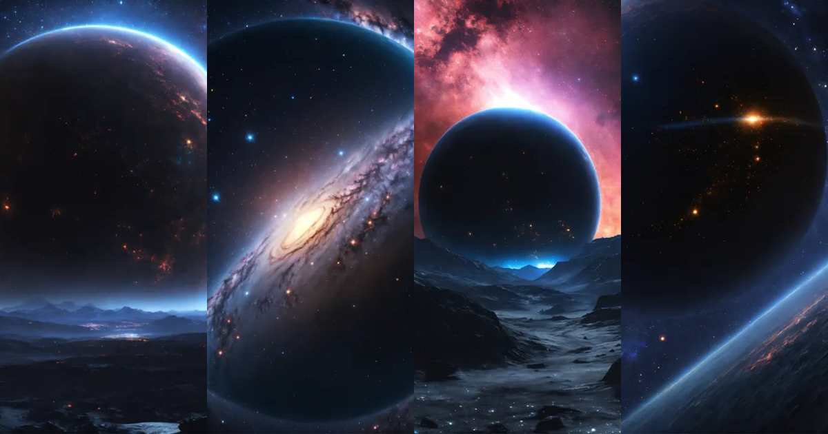 Lexica - Starry black outer rim of the galaxy, 9K, realistic, sci-fi