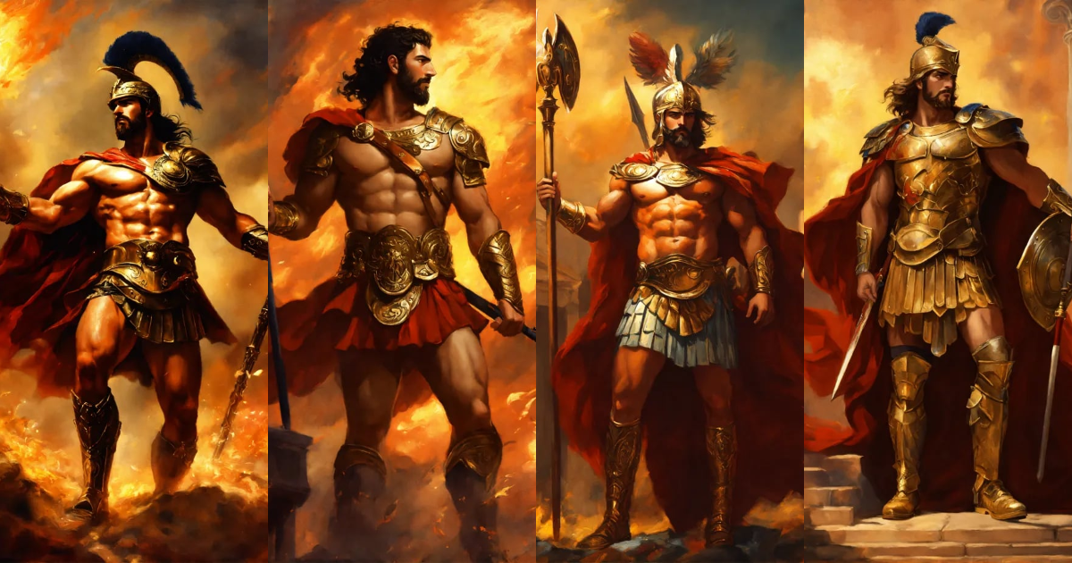 Lexica The greek god ares, acting like a coward, silly, impressionist