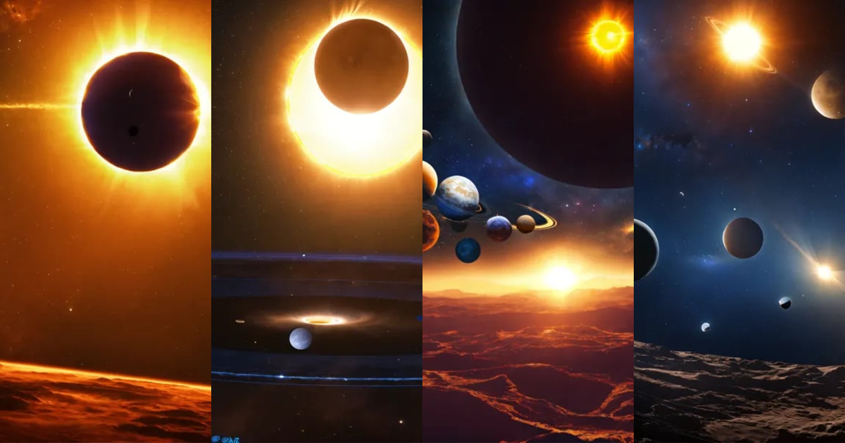 Lexica - Solar system and solar eclipse in the space