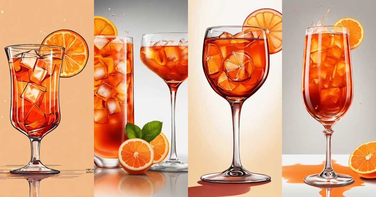 Lexica - VECTORIZED APEROL SPRITZ IN WINE GLASS EDGES ARE CLEAN WHITE ...
