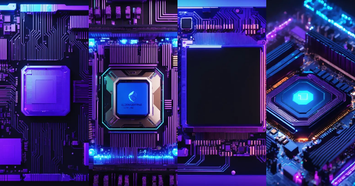 Lexica - Motherboard with processor, chip, connected geometry lines ...