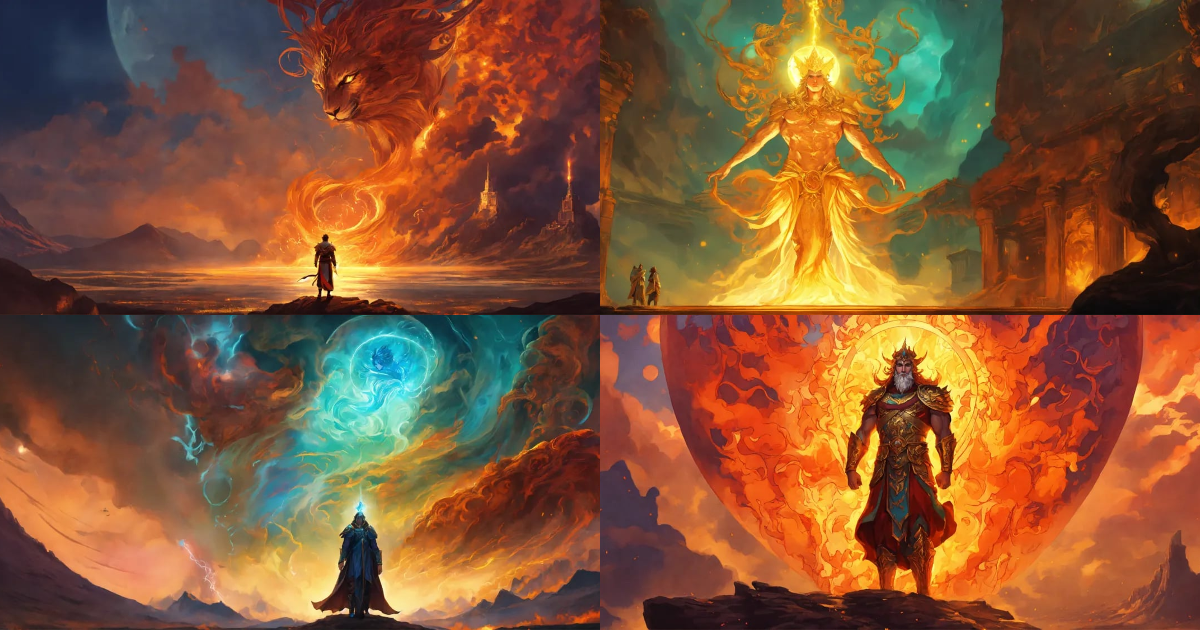 Lexica - An image of a fantasy god, emanating power, shaping a new ...