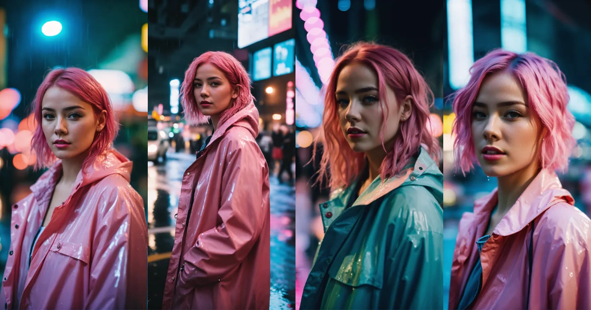 Lexica - 8k photo portrait of a woman with pink hair in a pastel ...