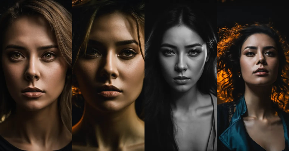 Lexica - We see a woman from the waist up, this woman raised her eyes ...