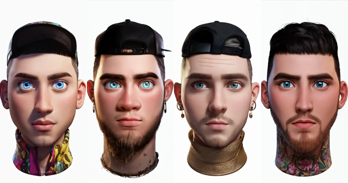Lexica - White man, rapper, Disney style, big eyes, Disney eyes, league ...
