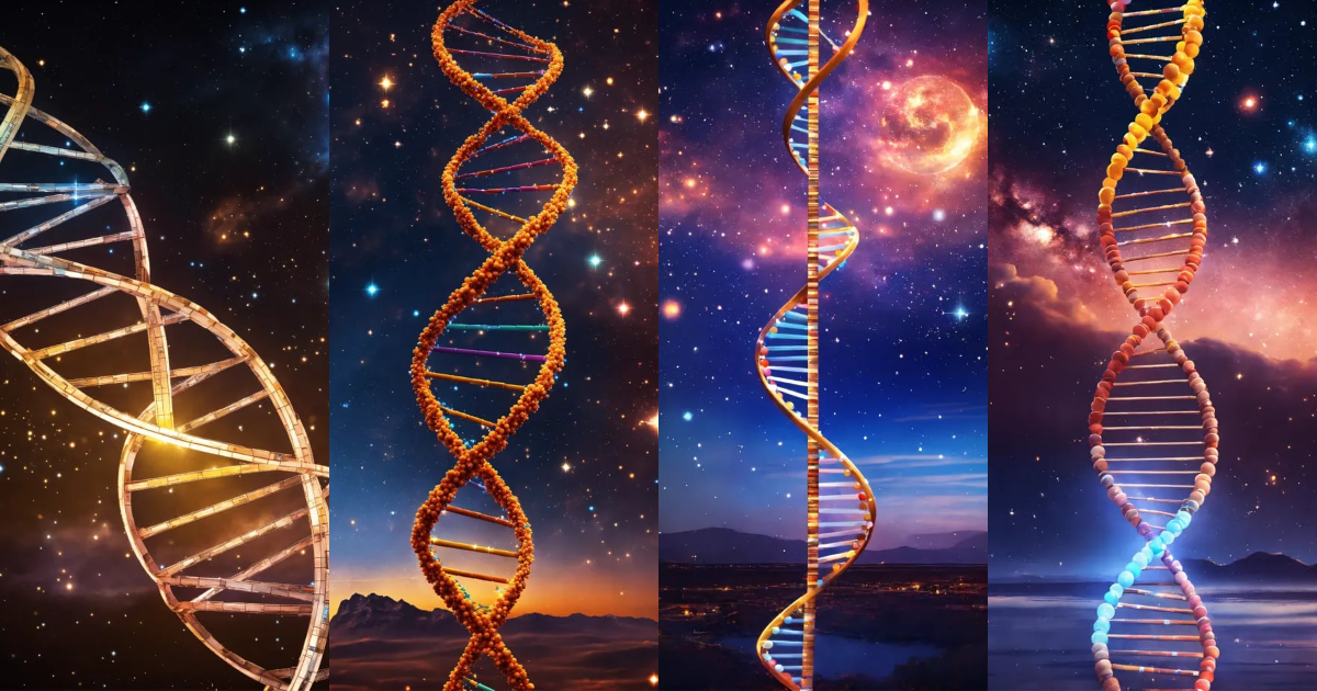 Lexica - DNA CODE STRUCTURE BACKGROUND STARRY SKY