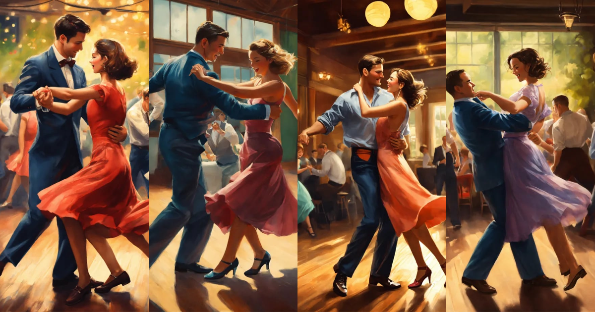Lexica - A young couple in their thirty's doing the swing dance, the ...