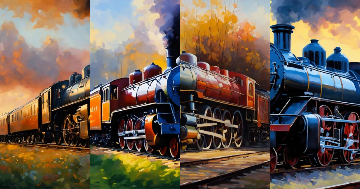 Lexica Create a painting of an steam with tender big boy