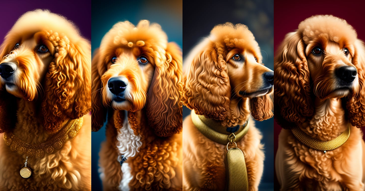 Lexica - Portrait of golden cockapoo dog with more poodle curls