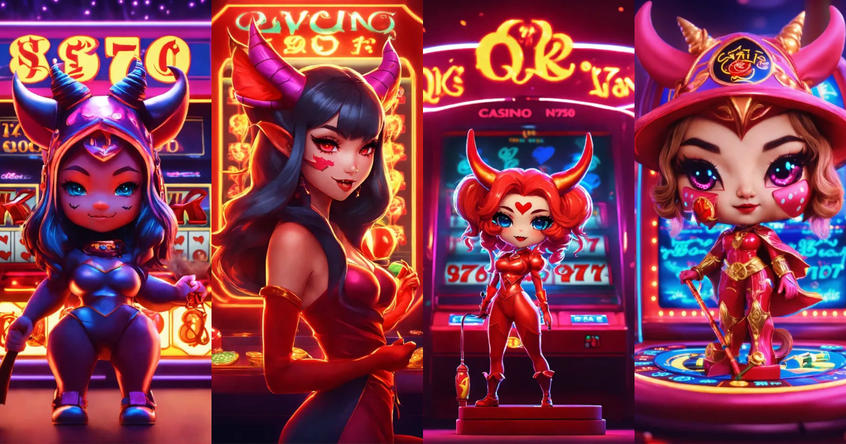 Lexica Cutie, Q version character devil woman with bat,casino slot