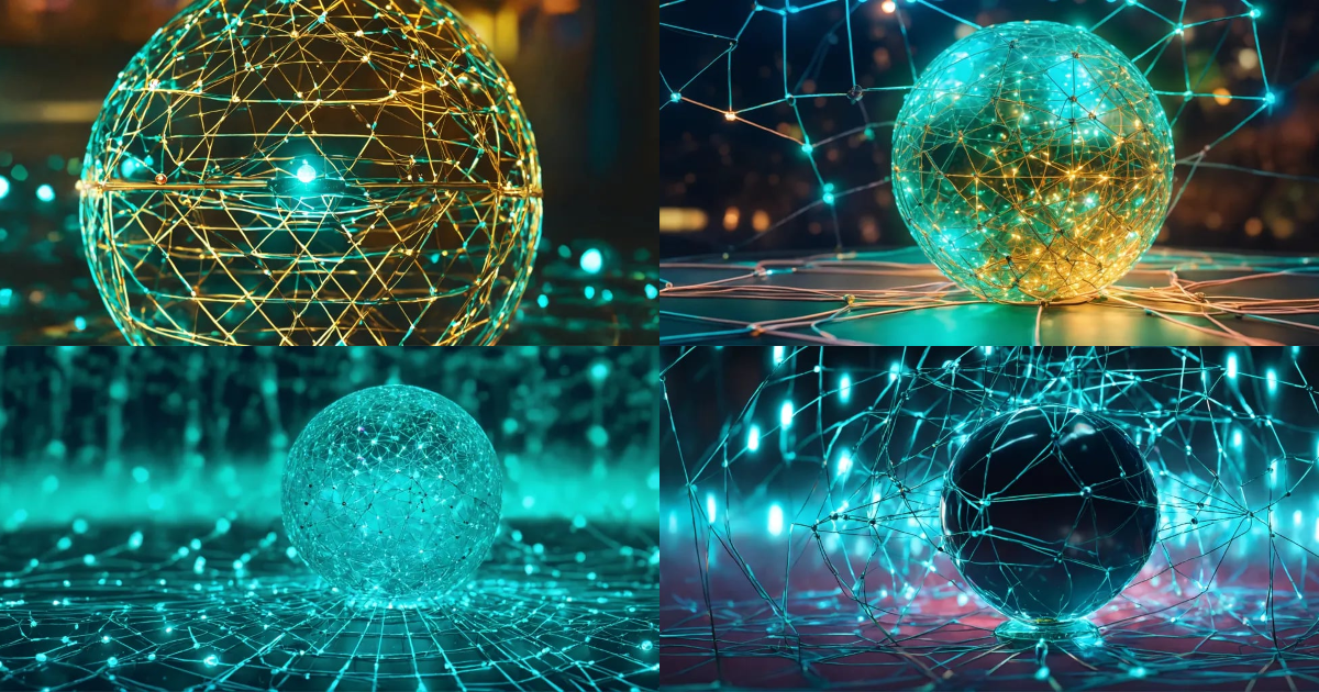 Lexica - Illustration of a turquoise glass ball connected to an ...