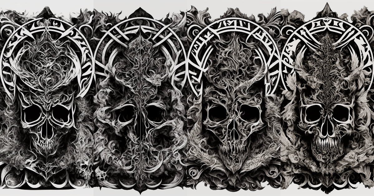 Lexica - A tshirt design of Satanic skull, symmetrical, highly detailed ...