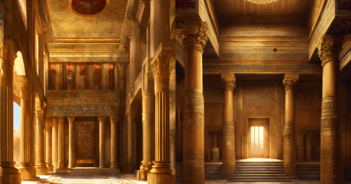 Lexica - Elaborate Palace room in the Assyrian King's palace, digital ...