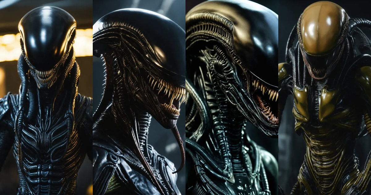 Lexica - Ull realistic xenomorph portrait, shoulder visible ,image net ...