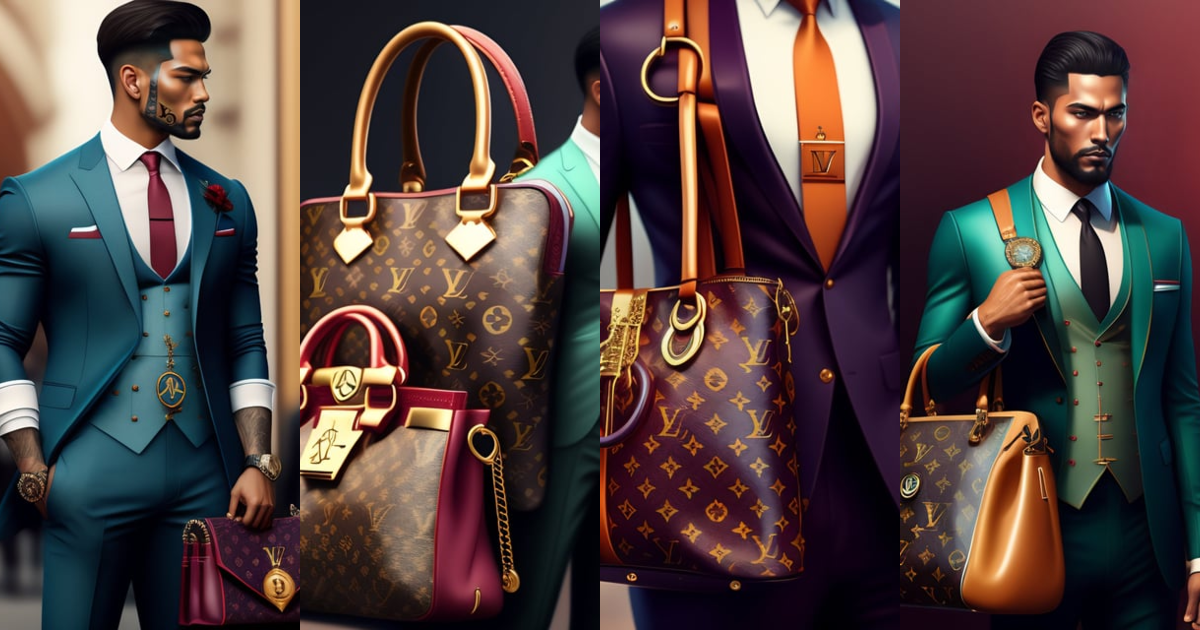 Lexica - LV three piece suit, LV handbag, mercedes key chain laying on ...