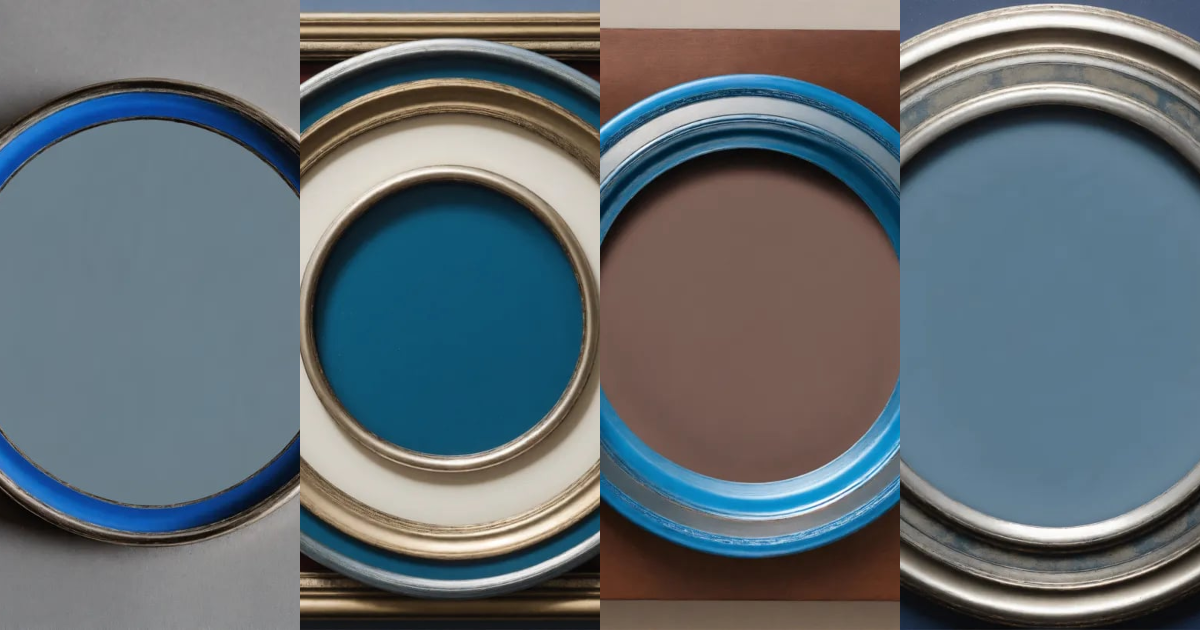 Lexica - A simple slim silver blue circle frame