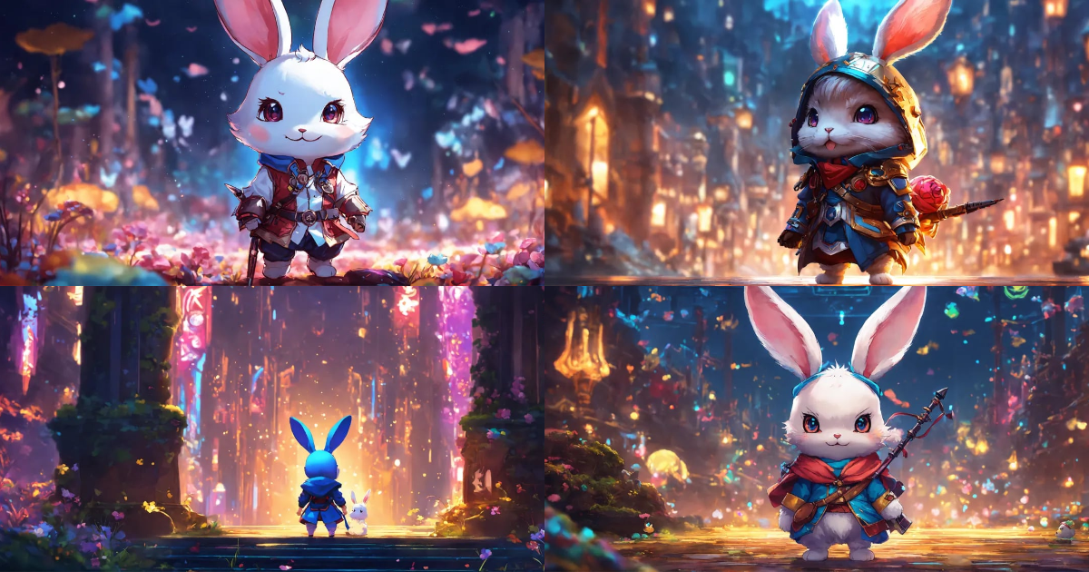 Lexica - Abstract style anime art of chibi rabbit, 8k, stunning ...