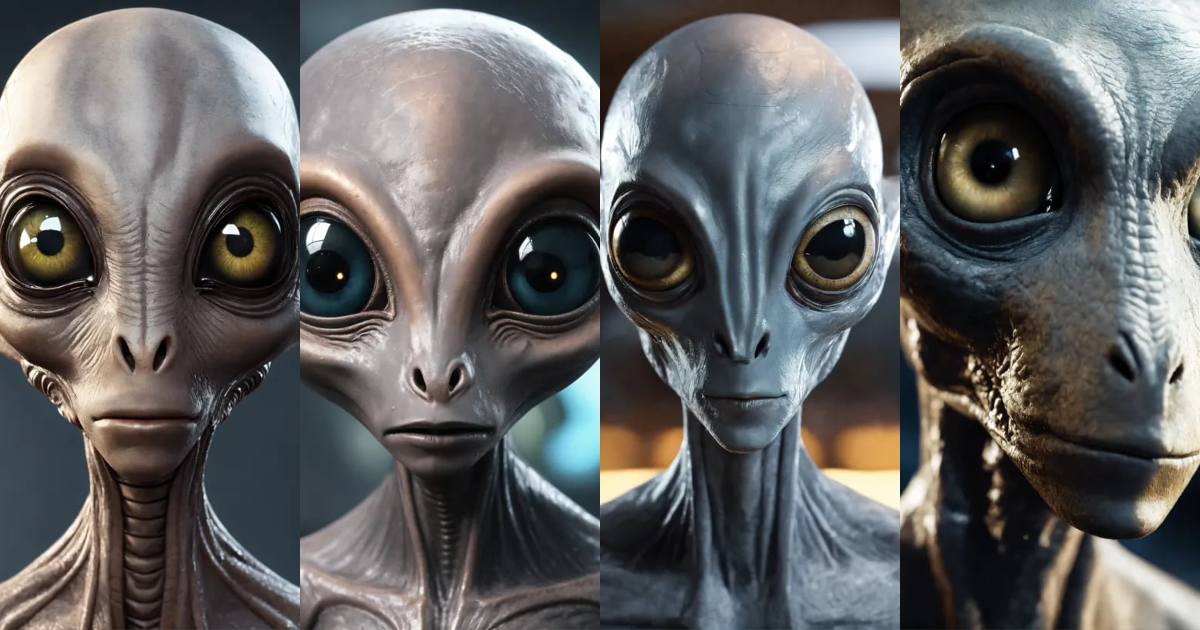 Lexica - A portrait photograph of a classic grey alien with big eyes ...