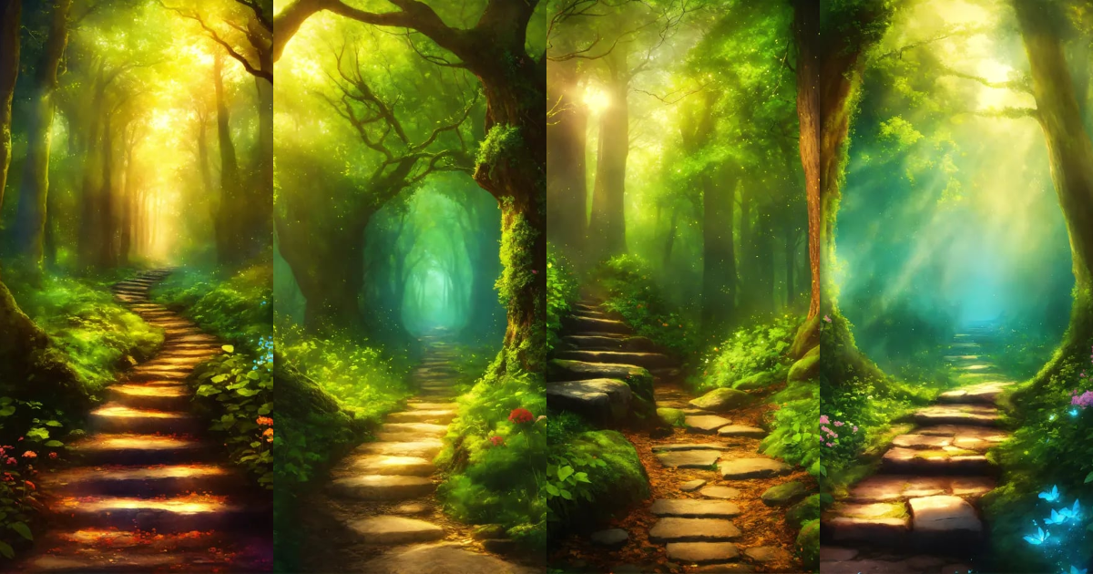 Lexica - Imagine a hidden pathway nestled deep within an ancient forest ...