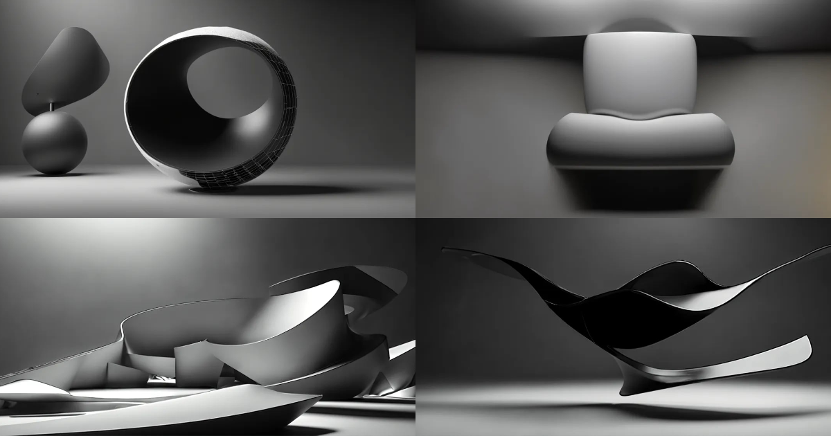 Lexica - Abstract shape or object flying, 3d render, room, dark, black ...