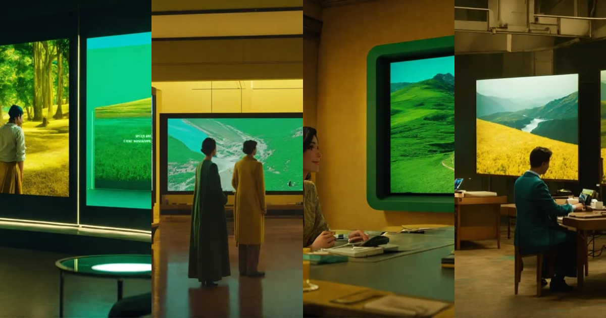 Lexica - Retro data visualization screens on background, 3 humans ...