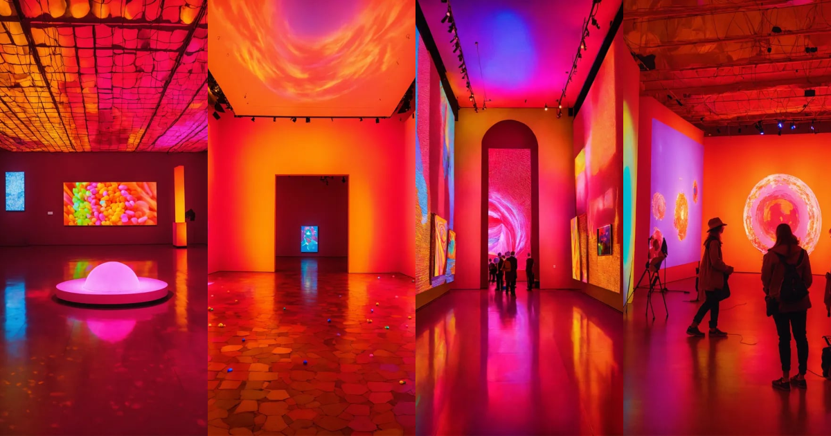Lexica - A museum art exhibition with projections and candy color lights