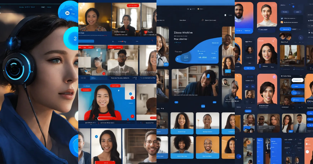 Lexica - Zoom call, ux/ui, blue, black