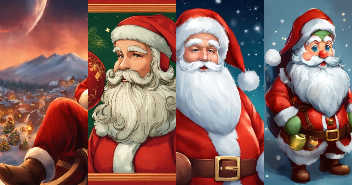 Lexica - Santa Claus illustration with a strong variation over last design.