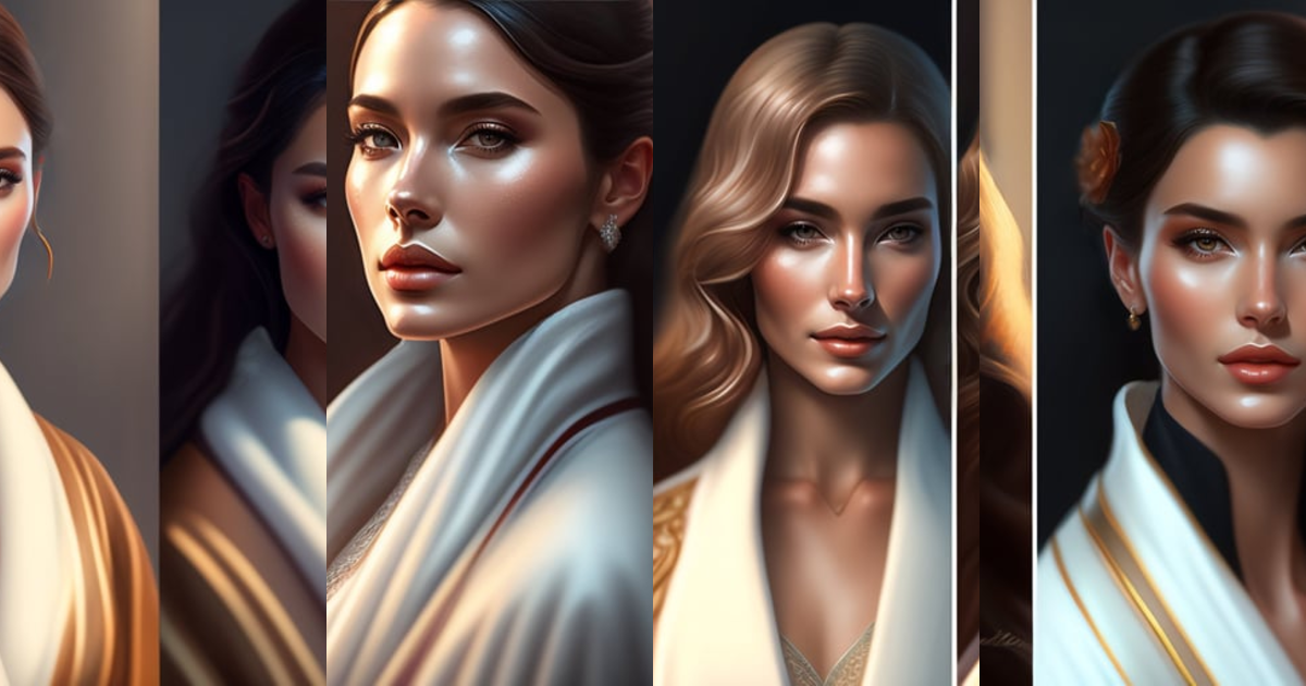 Lexica - Portrait of a woman wearing a robe, non-centered shot, unique ...
