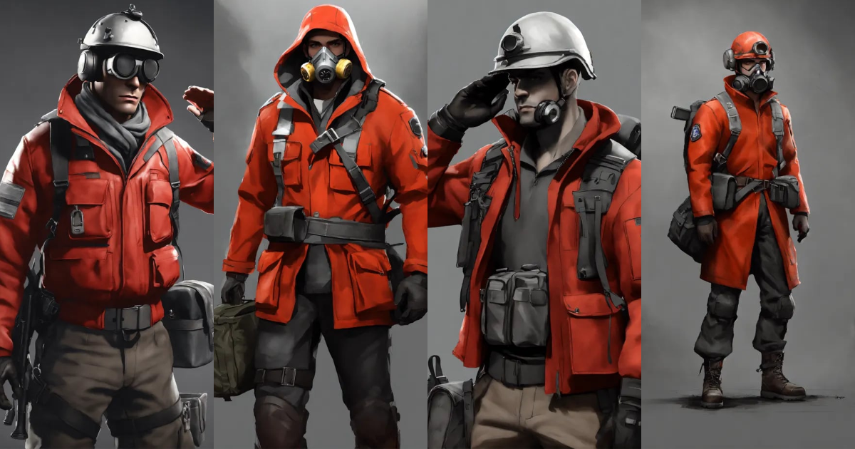 Lexica - The Soldier from Team Fortress 2 wearing a red jacket with a ...