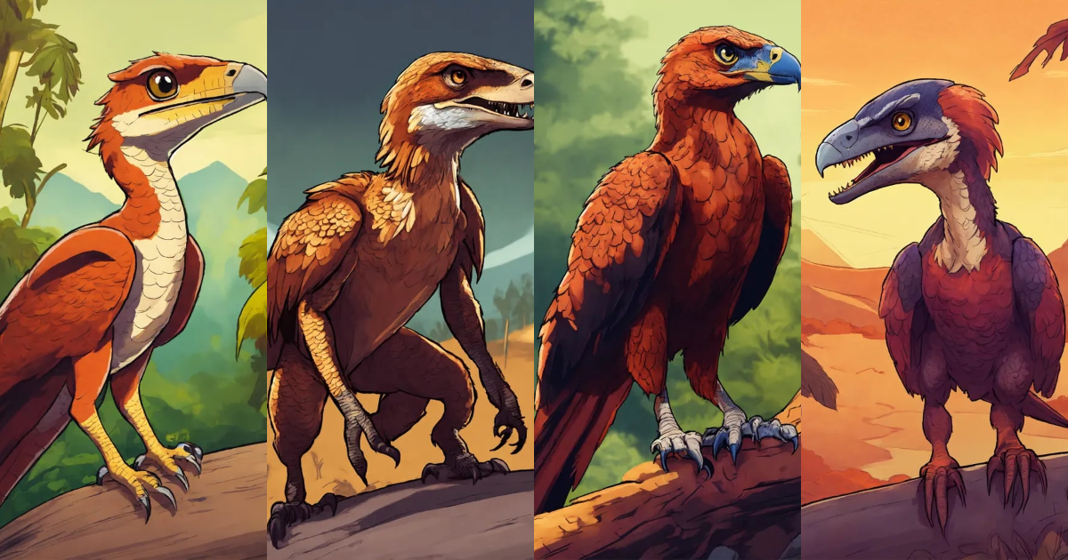 Lexica - A raptor, cartoon art