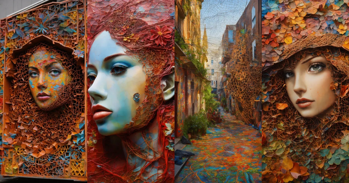 Lexica Crazy, but Beautiful, intricate, complex, Street art, net art, impasto