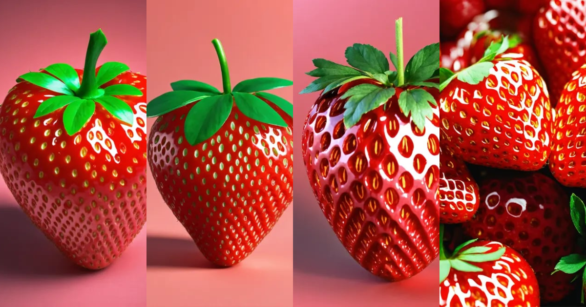 Lexica - Generate a 3D image of one strawberry
