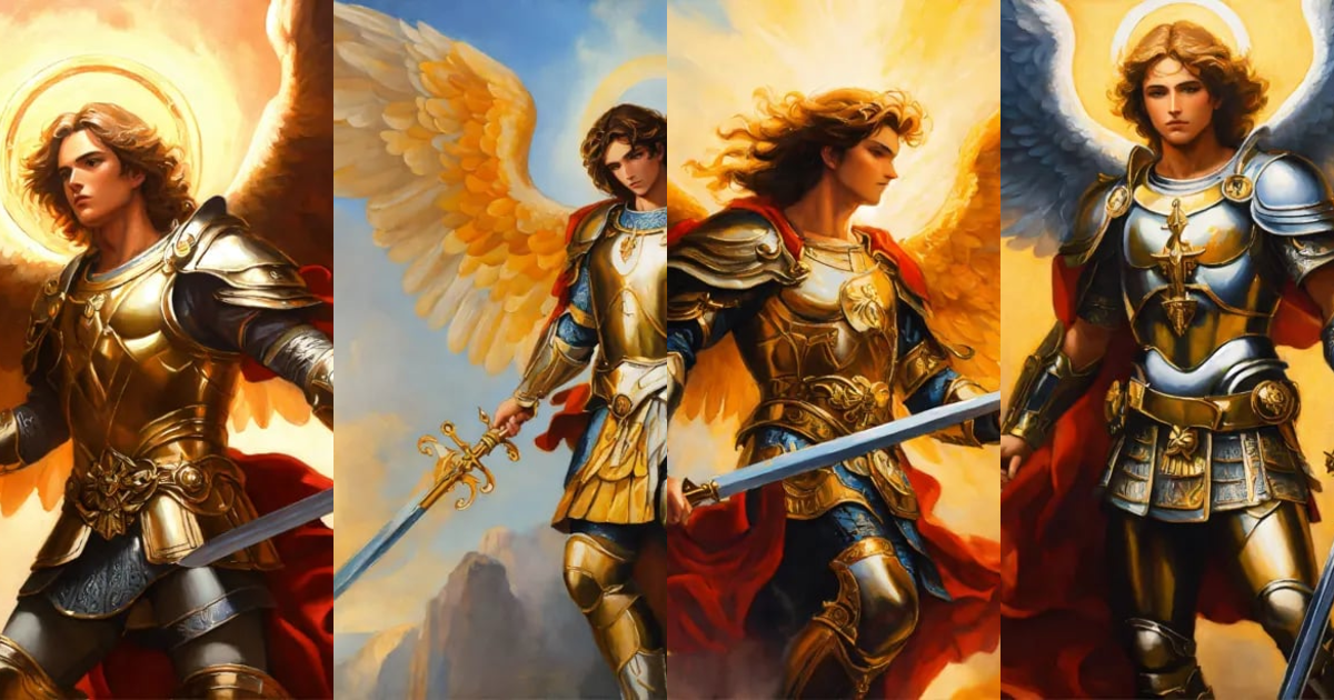 Lexica - Oil painting of archangel saint michael