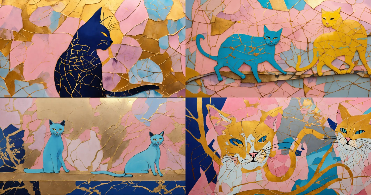 Lexica - Kintsugi art with neo expressionism using pastel colors only ...