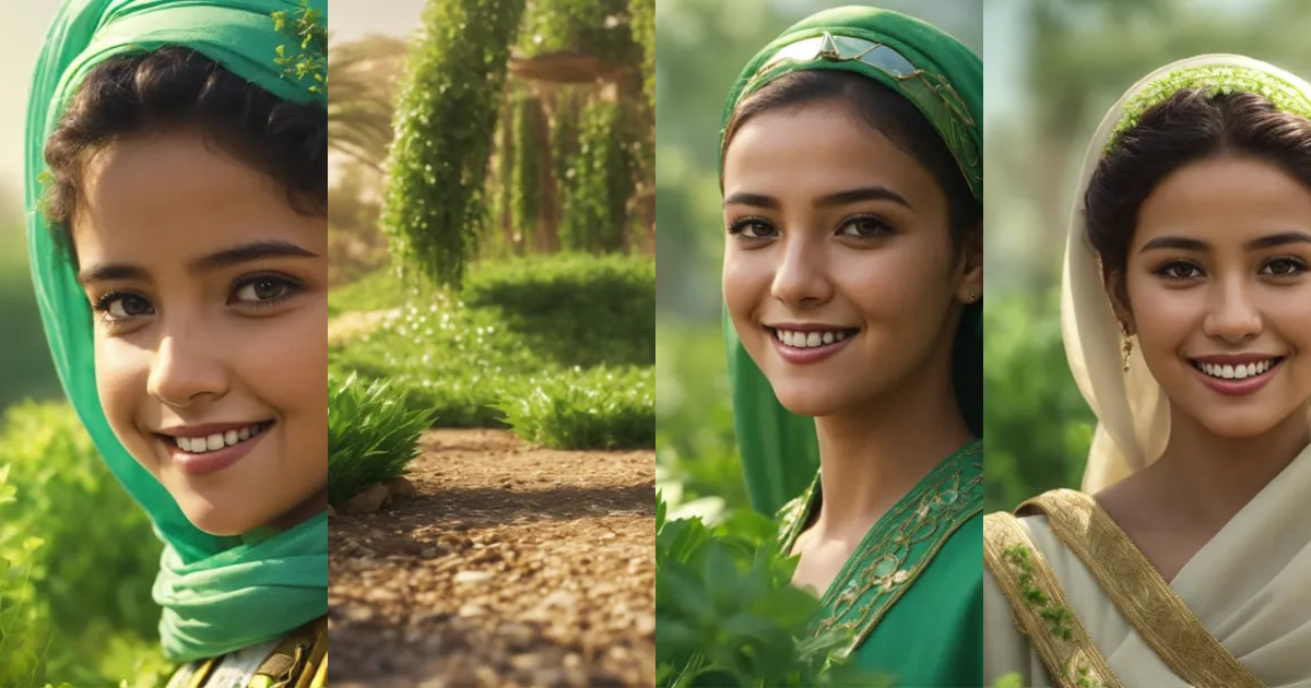 Lexica - Saudi future generation, smile, close up, greenery environment ...