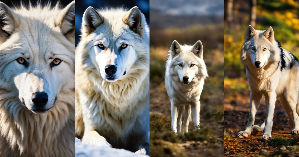 Lexica - A white wolf with a black spot on its chest, spreading out in ...
